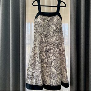 Madison Leigh black white floral paisley dress size 14